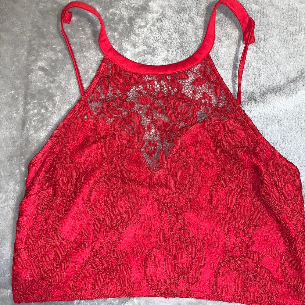 Mesh flower crop top